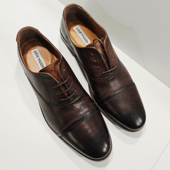 Steve Madden Finnch Cap-Toe Oxfords Men’s 10.5 Cognac (Tag Error) - Picture 3 of 13